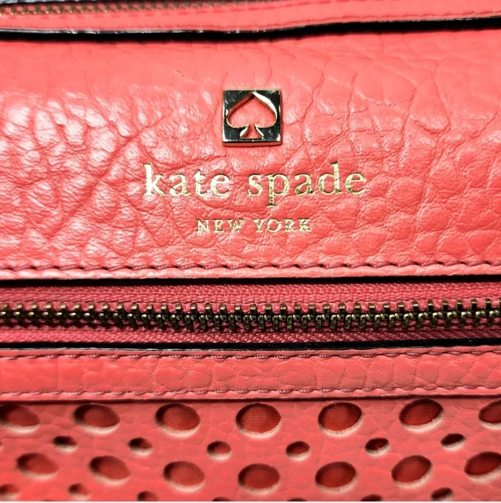 KATE SPADE Perri Lane Bubbles Leather Crossbody Bag $338 Coral Pink